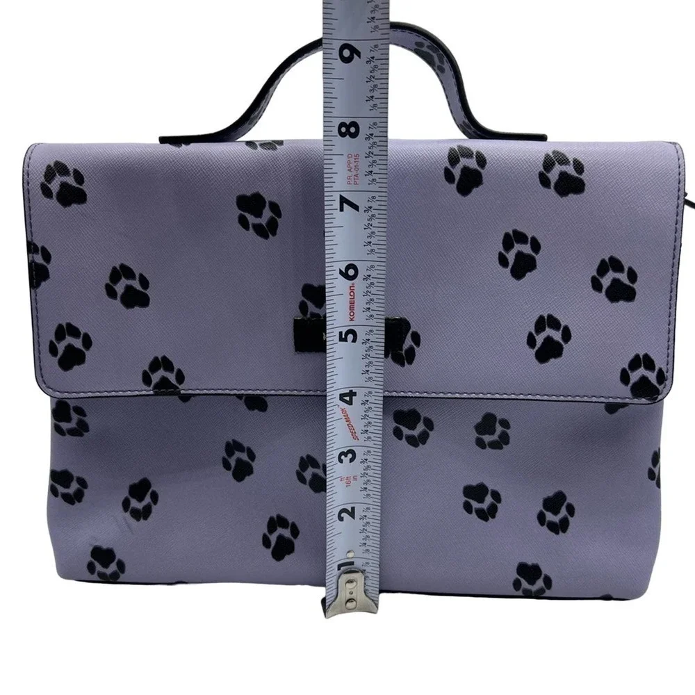 KATE SPADE dog or cat paws purple and back makeup bag